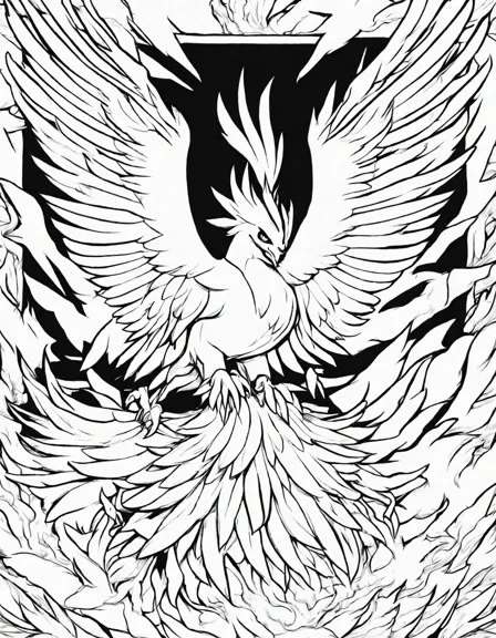 legendary pokemon articuno, zapdos, and moltres in flight on a coloring book page, ready to inspire creativity in black and white