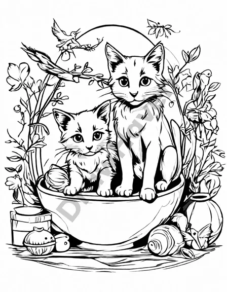 charming coloring page featuring pets and their loving owners, perfect for creating paw-some memories in black and white