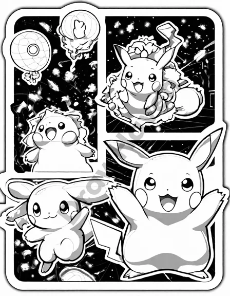 electrifying pokémon battle featuring pikachu and blastoise in the battle arena showdown coloring page, with intricate poses and vibrant details in black and white