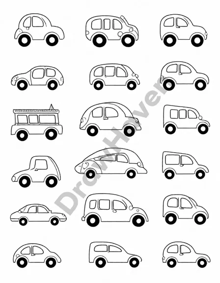 whimsical coloring page with numbers 1-10 racing on a racetrack in unique vehicles, fostering number recognition and mathematical skills in black and white