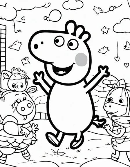 pedro pony coloring page from the beloved peppa pig playgroup in black and white