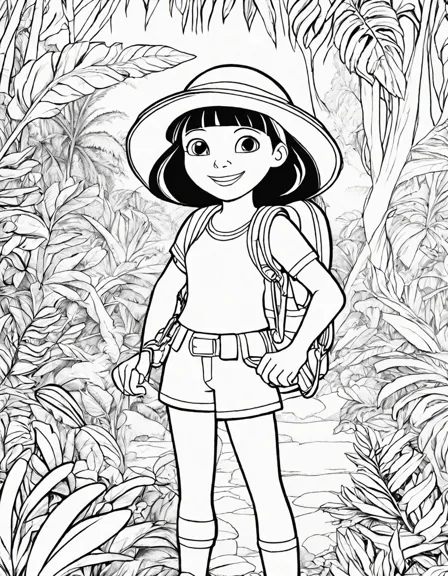 dora and boots rainforest coloring book adventure in black and white