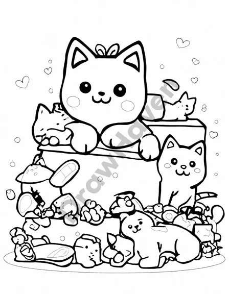 joyful pet photography coloring page featuring heartwarming moments between skilled photographers and adorable animal companions in black and white