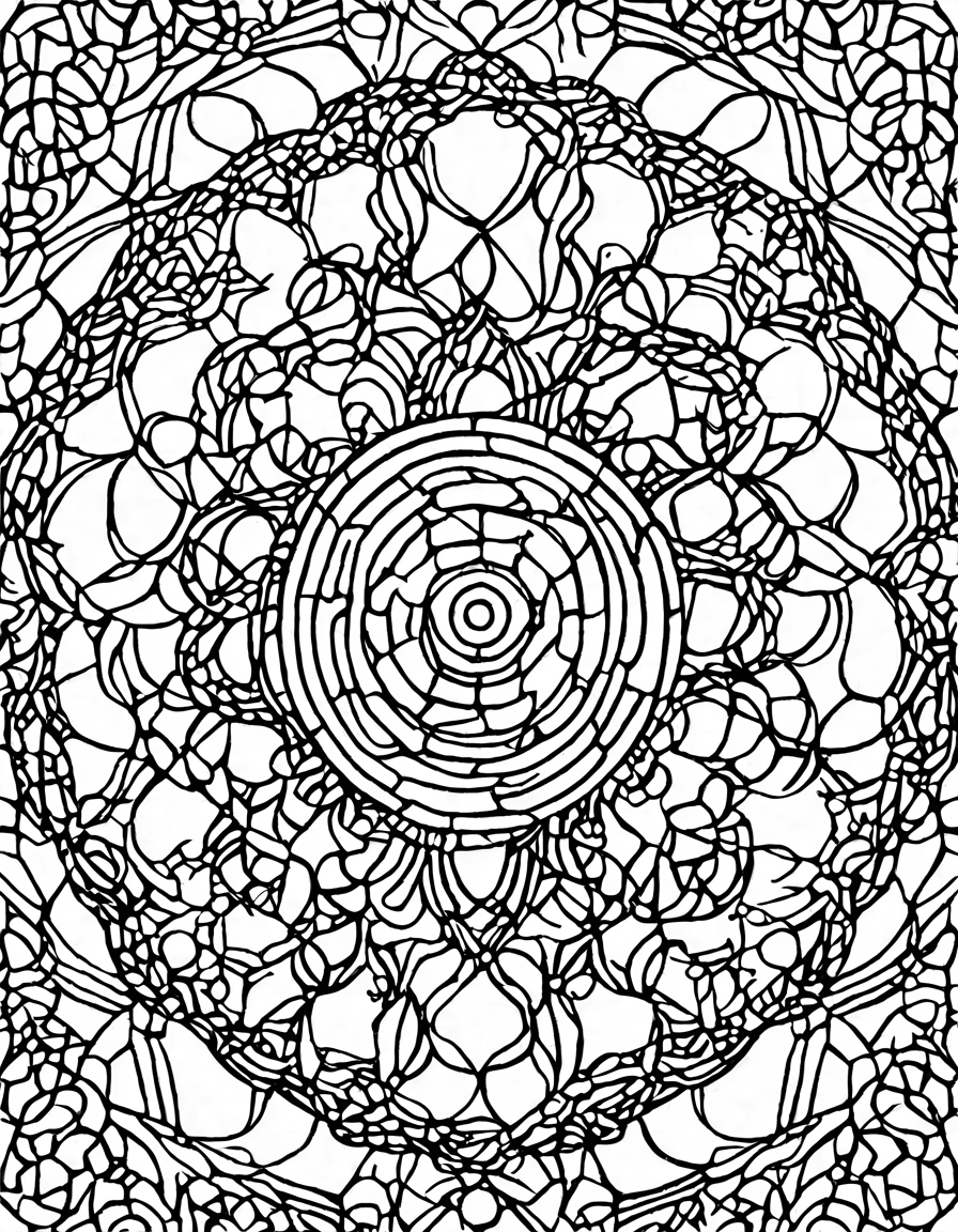 symmetrical coloring book featuring mesmerizing patterns for relaxation and stress relief, perfect for finding tranquility in black and white