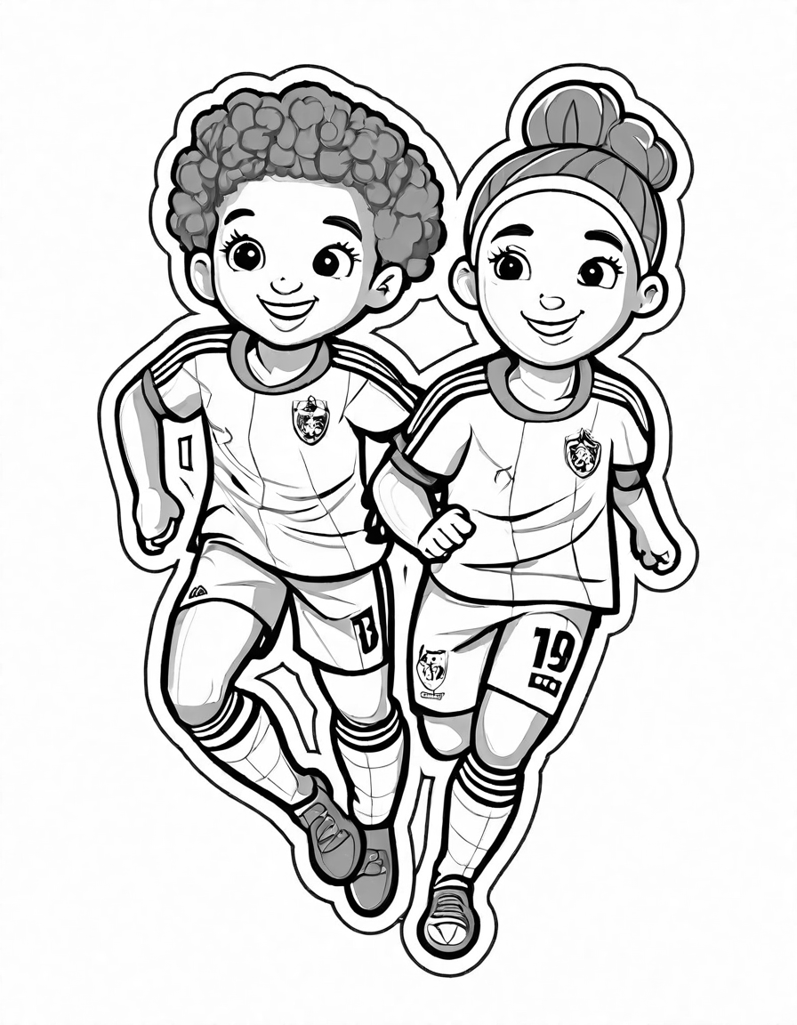 soccer stars of the world coloring page depicting famous players from each continent in black and white