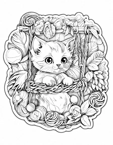 enchanting coloring page featuring hidden treasures within a pet shop filled with adorable pets and colorful accessories in black and white