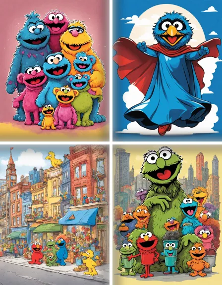 Coloring page collection thumbnail Sesame Street in color