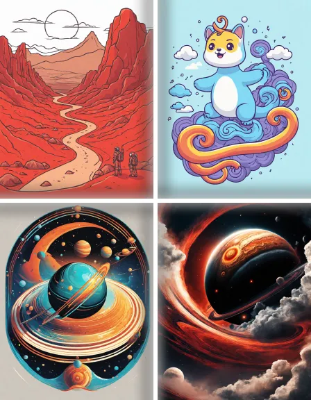 Coloring page collection thumbnail Solar System in color