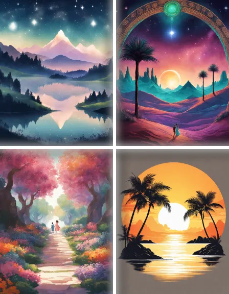 Coloring page collection thumbnail Dreamy Landscapes in color