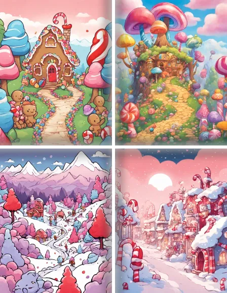 Coloring page collection thumbnail Candy Land in color
