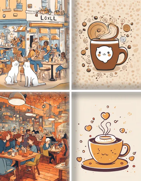 Coloring page collection thumbnail Coffee Culture in color