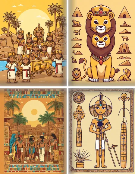 Coloring page collection thumbnail Ancient Egypt in color