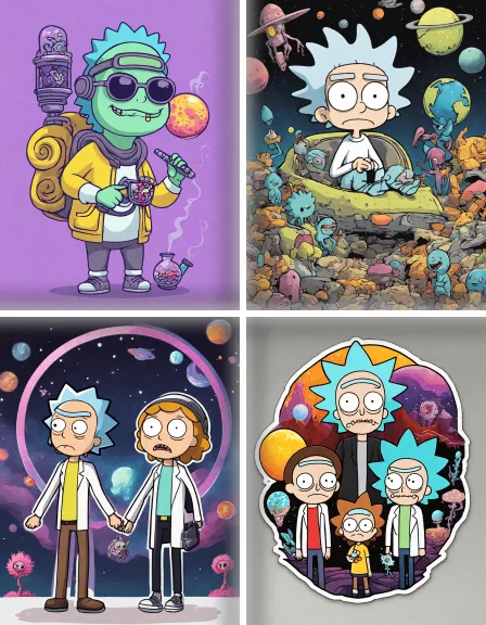 Coloring page collection thumbnail Rick and Morty in color