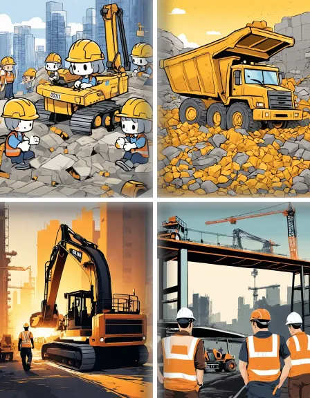 Coloring page collection thumbnail Construction Vehicles in color