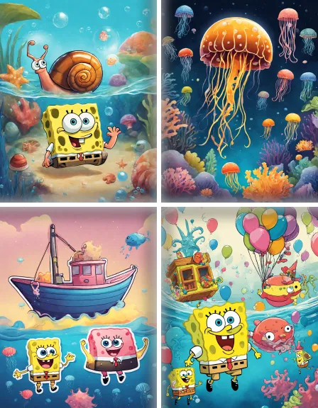 Coloring page collection thumbnail Spongebob Squarepants in color