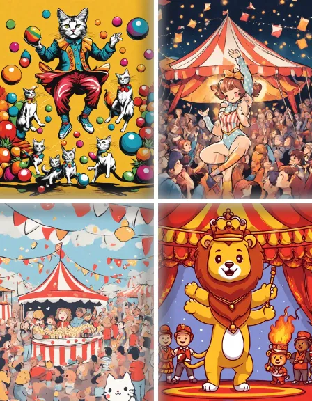 Coloring page collection thumbnail Circus Fun in color