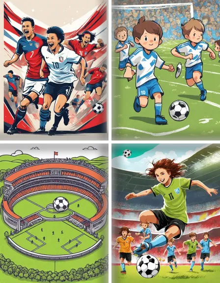 Coloring page collection thumbnail Soccer Players in color