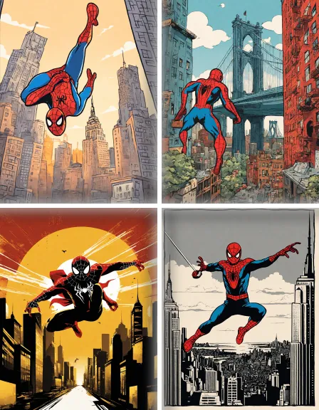 Coloring page collection thumbnail Spiderman in color