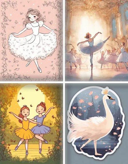 Coloring page collection thumbnail Ballet Dancers in color