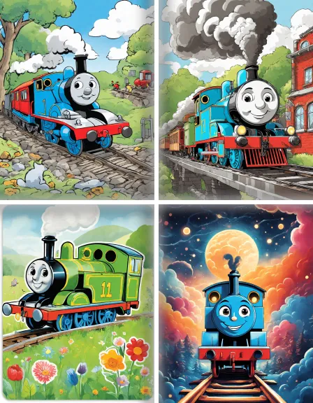 Coloring page collection thumbnail Thomas the Tank Engine in color