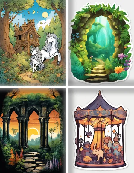 Coloring page collection thumbnail Fairy Tale Kingdoms in color
