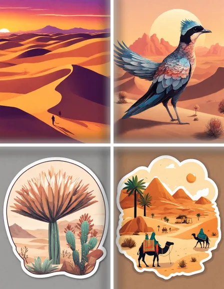 Coloring page collection thumbnail Desert Life in color