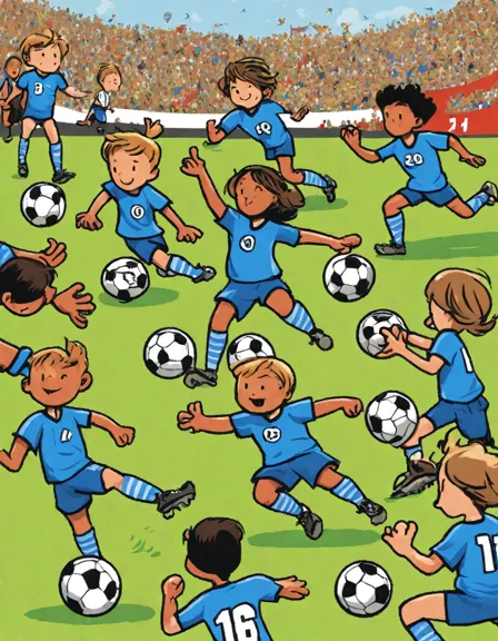 legends of the beautiful game coloring page featuring iconic soccer players in action in color