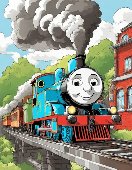 thomas and friends washdown coloring page in color
