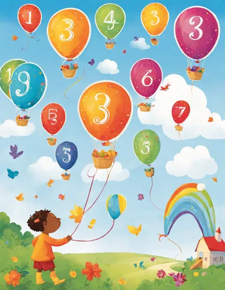 coloring sheet with balloons featuring numbers 1-10 to enhance recognition and creativity in color