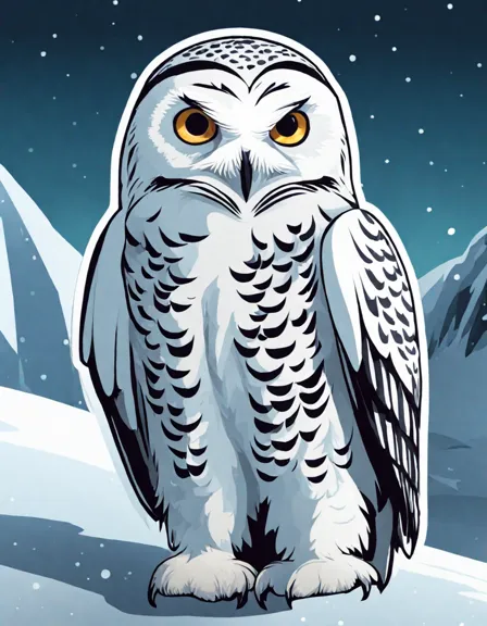captivating nocturnal hunt of snowy owl in arctic wilderness coloring page in color