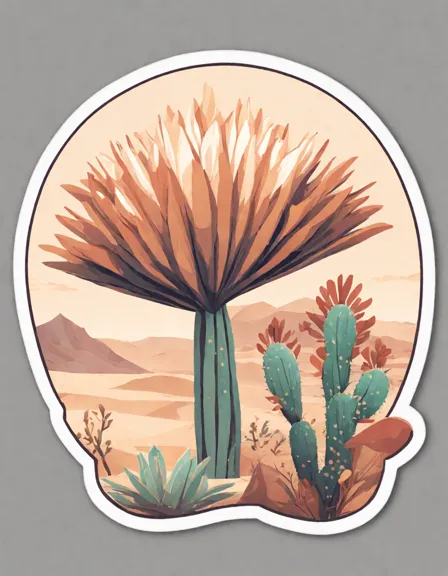 intricate desert flora coloring page showcasing resilient beauty amidst muted hues and spiky textures in color