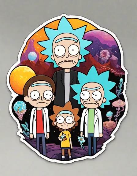 morty's intricate coloring page showcasing his adventures with rick, vivid details invite you to explore the complexities of his mind and the multiverse's escapades in color