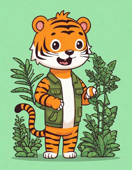 coloring book page featuring a lion prowling amidst verdant leaves, inviting children to bring it to life with vibrant colors and imagine roaring adventures in color